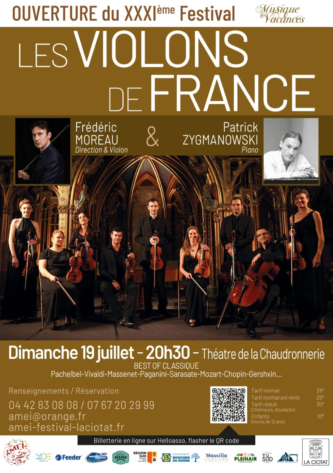 Affiche Les Violons de France — La Ciotat, 19 juillet 2026